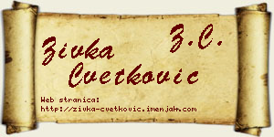 Živka Cvetković vizit kartica